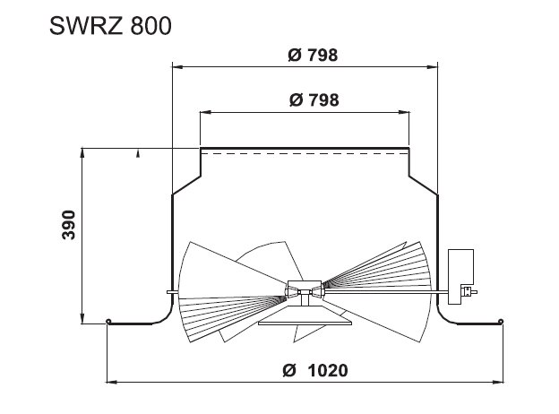 SWR-400 диффузор вихревой — Габаритные размеры